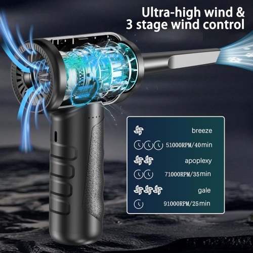 Compressed air Duster, Electric air Duster - Keyboard Cleaner for Office - no Canned air Duster - Reusable - Replacement for Compressed Air Can -