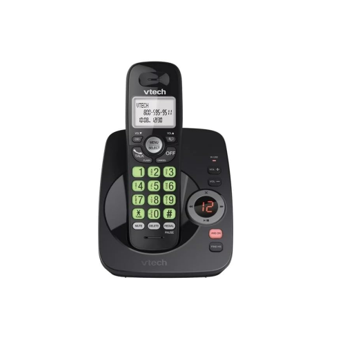 Refurbished- Vtech Dect 6.0 2-Handset Cordless Answering System with Caller ID/Call Waiting (CS6224-21) Black