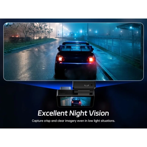 4K Dash Cam Front and Rear, Free 64GB SD Card, Pelsee 4K+1080P Dual Dash Camera for Cars with Wi-Fi, GPS, ADAS, BSD, 3" IPS Display, APP & Voice