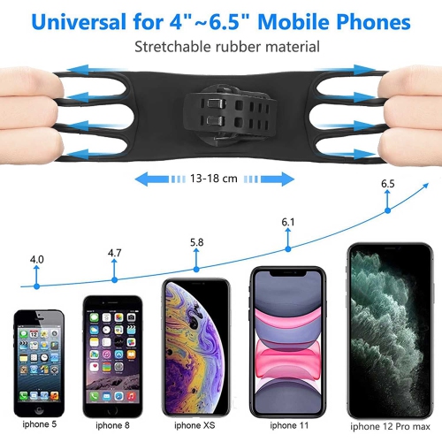 Bike Phone Mount 2 Pack, Universal Motorcycle Phone Holder for Bike,360°Rotation Silicone Bicycle Phone Holder Handlebar Phone Mount Compatible with