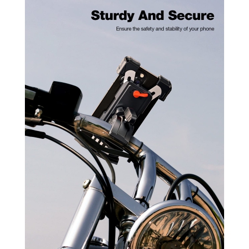 Bike Phone Holder,Motorcycle Phone Mount-Sturdy and Secure,One-Hand Operation,360°Rotating,Reduce Vibration,Compatible for All iPhone Series and