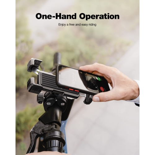Bike Phone Holder,Motorcycle Phone Mount-Sturdy and Secure,One-Hand Operation,360°Rotating,Reduce Vibration,Compatible for All iPhone Series and