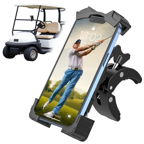 Golf Cart Phone Holder, Adjustable Bike Phone Mount Bike Phone Holder for Handlebars Compatible with All 4.7-6.8” Cellphone