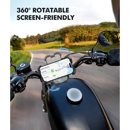Bike Phone Mount, Upgrade 1s Lock Secure Protection Motorcycle Phone Mount, 360° Rotatable Phone Holder for Bike Handlebar Compatible with