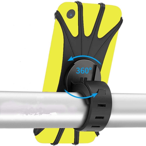 Image 1 of 3.. Bike Phone Mount, Silicone Bicycle Phone Holder, 360° Adjustable, Face & Touch ID, Universal Motorcycle Phone Mount for All Phones