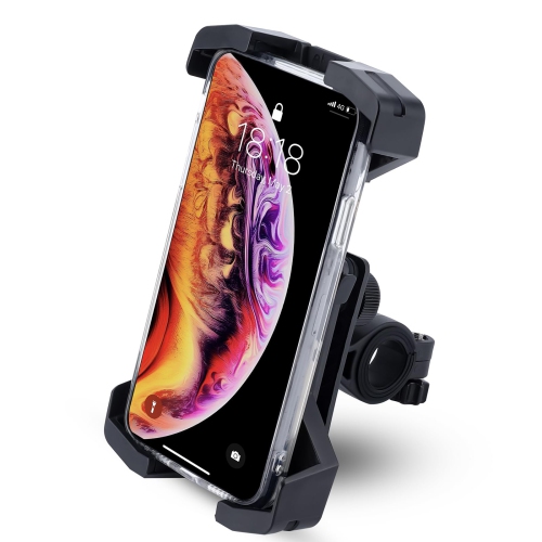 360° Adjustable Motorcycle Phone Mount-Bike Phone Mount - Anti Shock Silicone Ball, Universal Fit Fit 4.1-7.0" Phones- Secure Four-Corner Protection