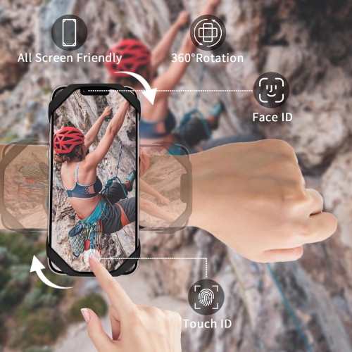 3 in 1 Bike Phone Mount/Wrist Phone Holder/Cell Phone Armbands,360° Rotatable & Detachable Sports Mobile Phone Holder for 4.5''-7'' Cellphone