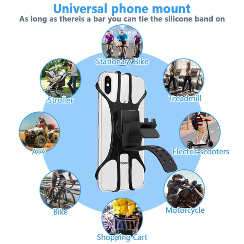 Bike Phone Mount, 2 Pack Universal Motorcycle Phone Mount, 360° Adjustable Bike Phone Holder, for iPhone 7/8/X/11/12/Pro/Plus, Galaxy, Google Pixel,