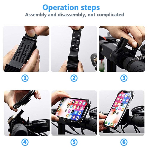 Bike Phone Mount, 2 Pack Universal Motorcycle Phone Mount, 360° Adjustable Bike Phone Holder, for iPhone 7/8/X/11/12/Pro/Plus, Galaxy, Google Pixel,