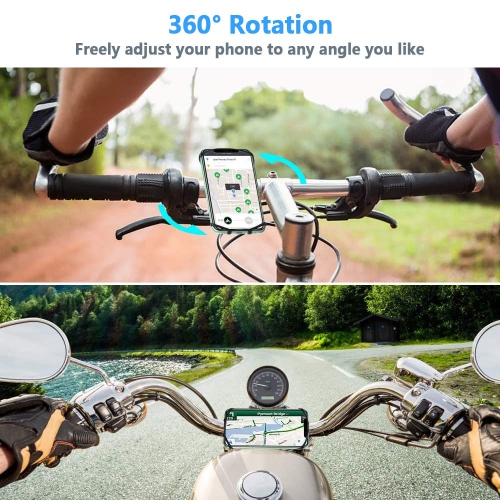 Bike Phone Mount, 2 Pack Universal Motorcycle Phone Mount, 360° Adjustable Bike Phone Holder, for iPhone 7/8/X/11/12/Pro/Plus, Galaxy, Google Pixel,