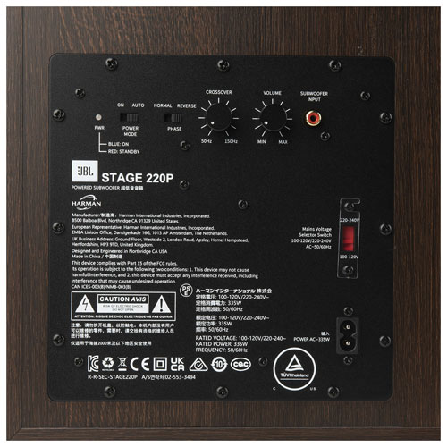 Haut-parleur d'extrêmes graves 12 po 250 W Stage220P de JBL - Espresso