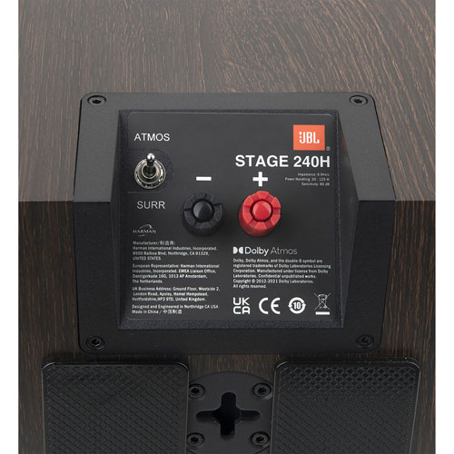 Haut-parleur d'étagère Dolby Atmos 150 W 4,5 po Stage240H de JBL - Paire - Espresso