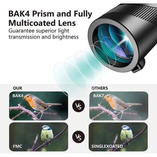 New 2024 Monocular Telescope 80x100 High Powered with Smartphone Adapter and Tripod for Adults - Bird Watching, Wildlife, Hiking, Camping, Travelling