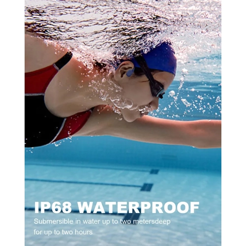 Bone Conduction Swimming Headphones, IP68 Waterproof, Open Ear Headphones with Built-in MP3 8GB Memory, Wireless Sport Earphones for Swimming,