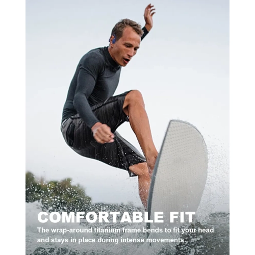 Bone Conduction Swimming Headphones, IP68 Waterproof, Open Ear Headphones with Built-in MP3 8GB Memory, Wireless Sport Earphones for Swimming,