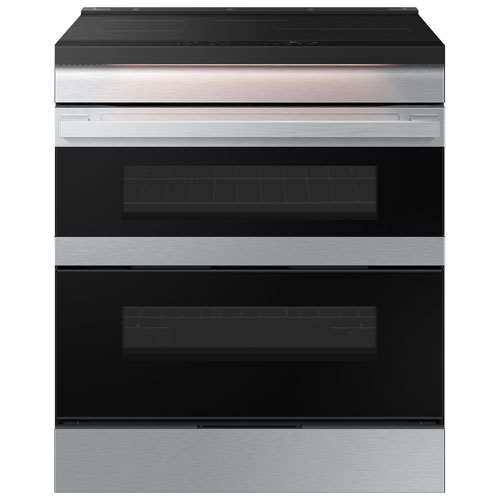 Samsung 30" 6.3 Cu. Ft. Double Oven Slide-In Induction Air Fry Range - Stainless Steel