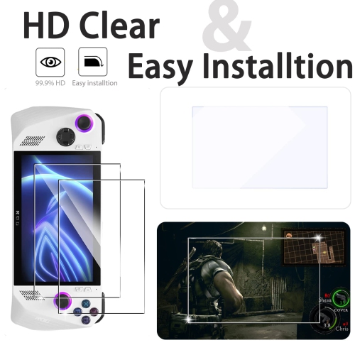 Paquet de 2 cartouches Miimall compatible avec le protecteur d'écran en verre trempé ROG Ally, le protecteur d'écran sans bulles anti-traces de