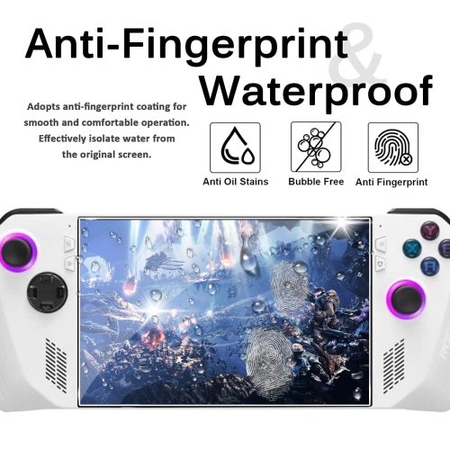 Paquet de 2 cartouches Miimall compatible avec le protecteur d'écran en verre trempé ROG Ally, le protecteur d'écran sans bulles anti-traces de