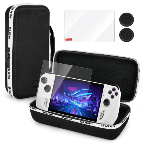 Étui de transport compatible avec la console de jeu portative ROG Ally d'Asus avec protecteur d'écran et capuchons antidérapants en silicone, étui
