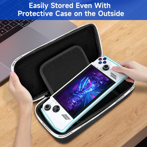 Étui de transport compatible avec la console de jeu portative ROG Ally d'Asus avec protecteur d'écran et capuchons antidérapants en silicone, étui