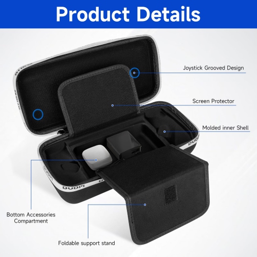 Étui de transport compatible avec la console de jeu portative ROG Ally d'Asus avec protecteur d'écran et capuchons antidérapants en silicone, étui