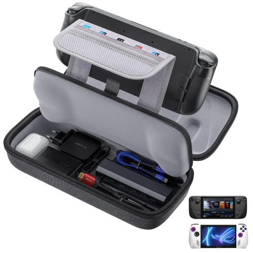 HLD  Carrying Case Compatible w Steam Deck, Protec(Tive Hard Shell Carry Case Built-In Charger & Docking Station Storage, Portable Travel Case For