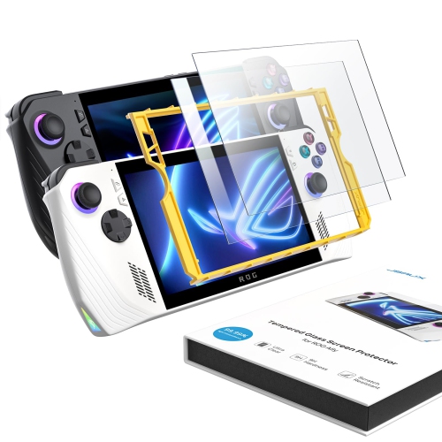 ROG Ally Screen Protector 2-Pack, Ultra HD Glass Protector 9H Hardness Tempered Glass Protector Easy to Install with Guiding Frame, 7 inch