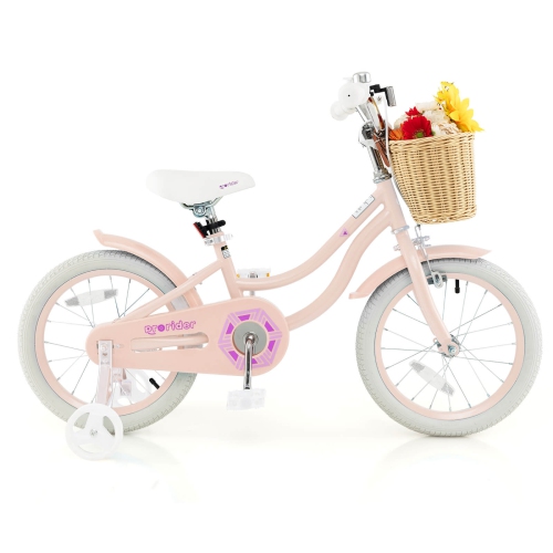 Costway 16" Kid's Bike with Training Wheels Adjustable Handlebar Seat Handbrake