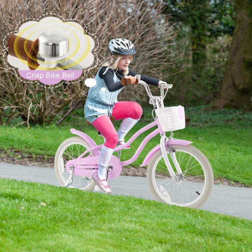 Costway 18" Kids Bike Toddler Bicycle with Training Wheel Kickstand for 4-8 Years Old