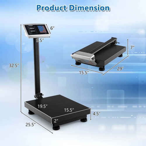 Costway Computing Digital Platform Scale with Price Calculator LB/KG Unit Conversion