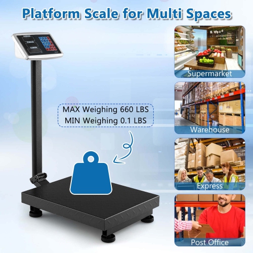 Costway Computing Digital Platform Scale with Price Calculator LB/KG Unit Conversion