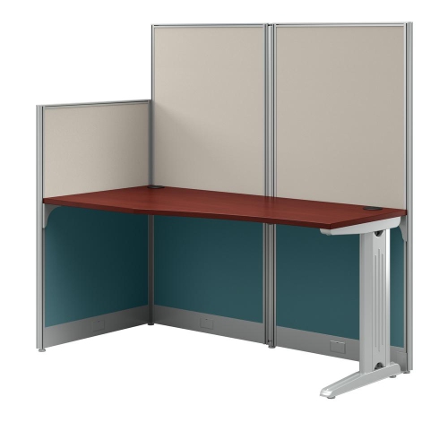 Image 1 of 8.. Bush Business Furniture 65W x 33D Straight Cubicle Desk in Hansen Cherry