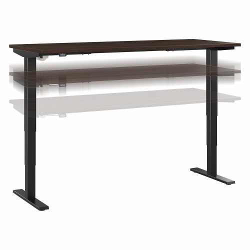 Image 1 of 8.. Move 40 Series by Bush Business Furniture 72W x 30D Electric Height Adjustable Standing Desk Black Walnut/Black Powder Coat