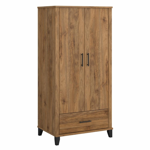 BUSH FURNITURE  Somerset Large Armoire Cabinet, Fresh Walnut
