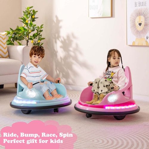 Costway 12V Kids Electric Ride On Bumper Car Battery Powered Bumper Car with Remote Control