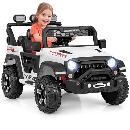 Camion porteur pour enfants 12&nbsp;V de Costway avec suspension à ressort 2 * 12&nbsp;V et télécommande