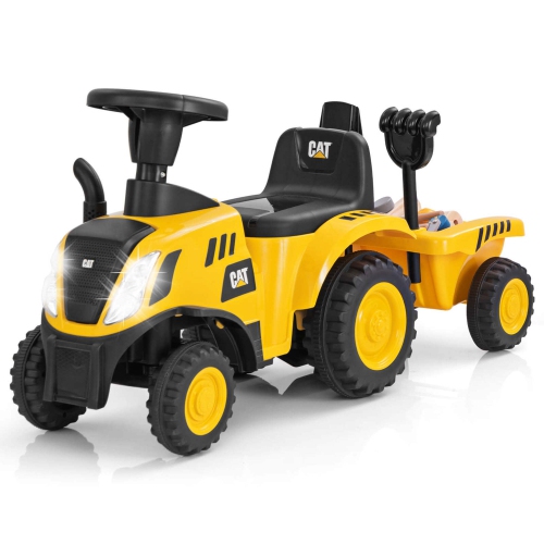 Costway Kids Ride on Tractor Licensed Caterpillar Foot to Floor Sliding Car with Shovel