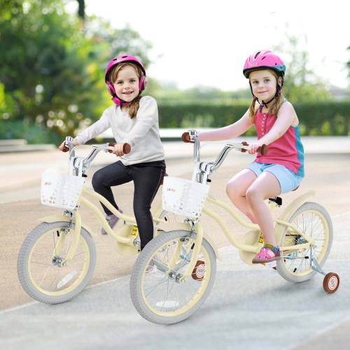 Costway 18" Kids Bike Toddler Bicycle with Training Wheel Kickstand for 4-8 Years Old