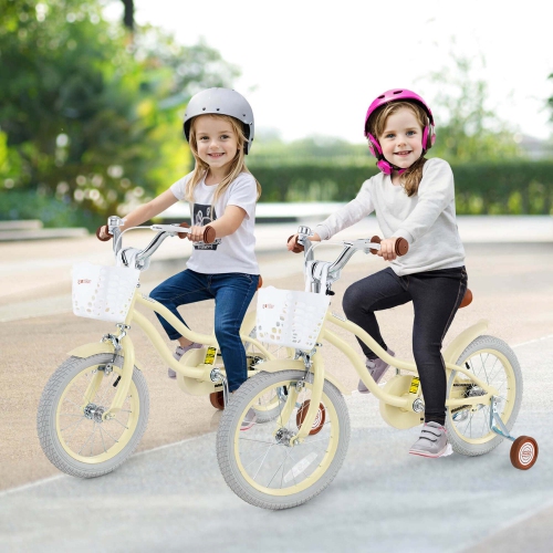 Costway 16" Kids Bike Toddler Adjustable Bicycle withTraining Wheel for 4-7 Years Old Girl