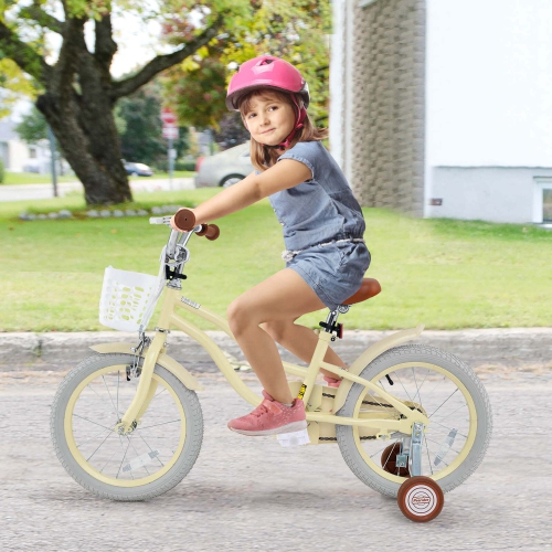 Costway 16" Kids Bike Toddler Adjustable Bicycle withTraining Wheel for 4-7 Years Old Girl