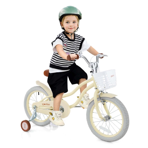 Costway 16" Kids Bike Toddler Adjustable Bicycle withTraining Wheel for 4-7 Years Old Girl