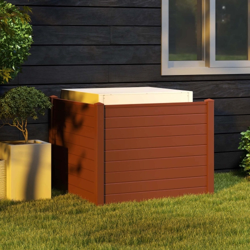 Ensemble de 2 panneaux de cloison pour climatiseur de 48 x 37,5 po avec 3 piquets brun de Costway