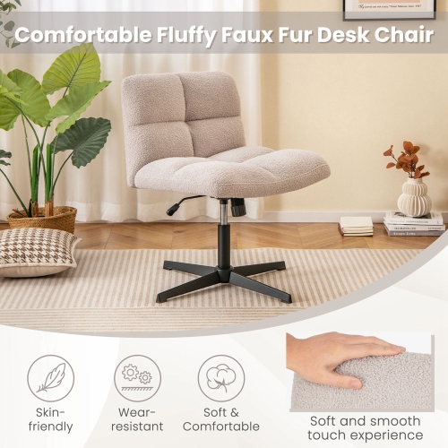 Chaise de bureau pivotante moderne sans accoudoirs de Costway avec hauteur réglable