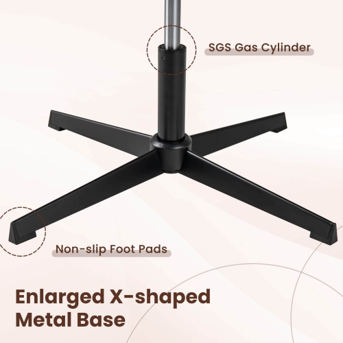 Costway Armless Office Desk Chair Modern Swivel Vanity Chair with Adjustable Height