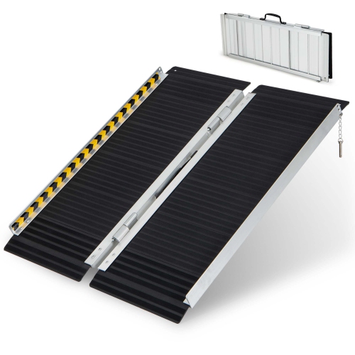 Costway Portable Aluminum Wheelchair Ramp 3 FT with Transition Plate & Non-slip Surface