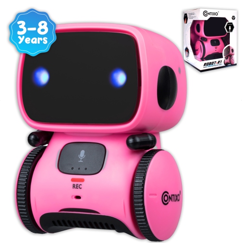 Contixo R1 Kids Robot Sing Talk Dance Voice Controlled with Touch Sensor & Speech Recognition - Pink