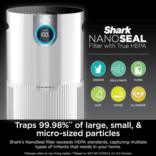 Le purificateur d'air HEPA Nanoseal UA205 MAX de SHARK avec Clean Sense pour la maison, les allergies, 1350 pi2, très grande pièce, capture 99,98 %