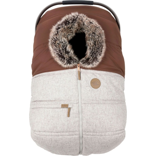 Image 1 of 3.. Petit Coulou 3 Season Cover for Infant Car Seats - Wool Choco-Latte