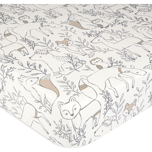 CRANE  Ezra Fitted Crib Sheet - Woodland