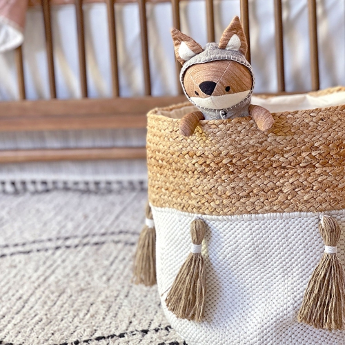 Bac de rangement en coton et jute Crane